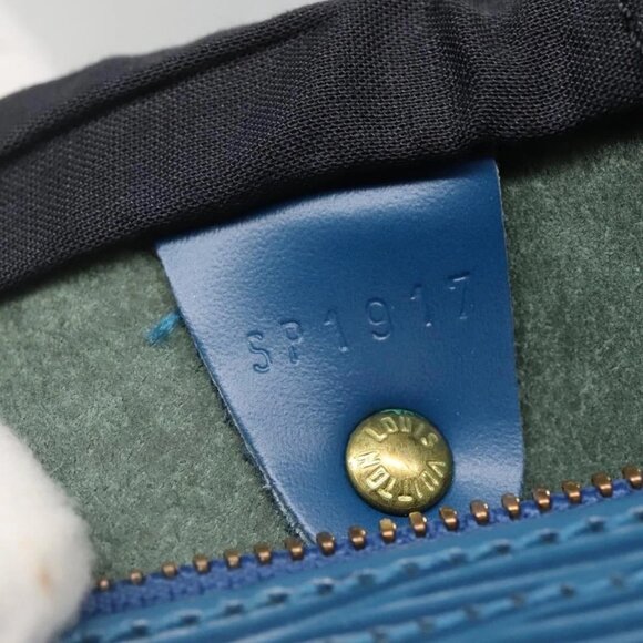 LOUIS VUITTON Epi Speedy 30 Hand Bag Toledo Blue - Picture 13 of 15
